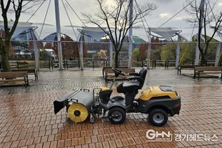 용인특례시, 겨울철 공원의 신속한 제설작업 위해 장비와 자재 확충