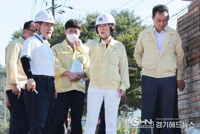 김보라 안성시장, 6호 태풍 '카눈' 대비 긴급 현장점검