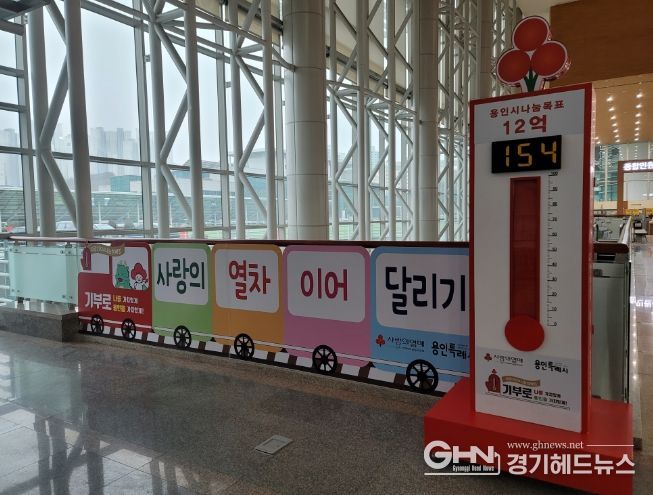 지난해 12월 1일부터 올해 2월 2일까지 진행된 용인특례시 '사랑의 열차 이어달리기'에 총 18억 4300여만원의 성금이 모였다
