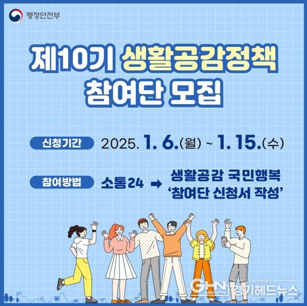 시흥시, 제10기 생활공감정책 참여단 모집... 생활 밀착형 정책 아이디어 발굴 집중