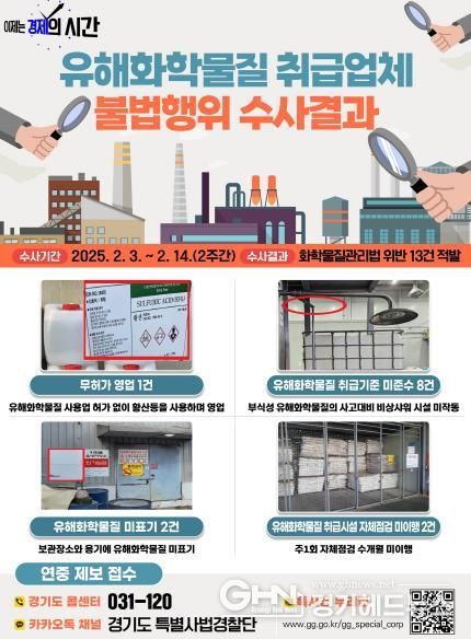 유해화학물질 취급업체 불법행위 수사결과