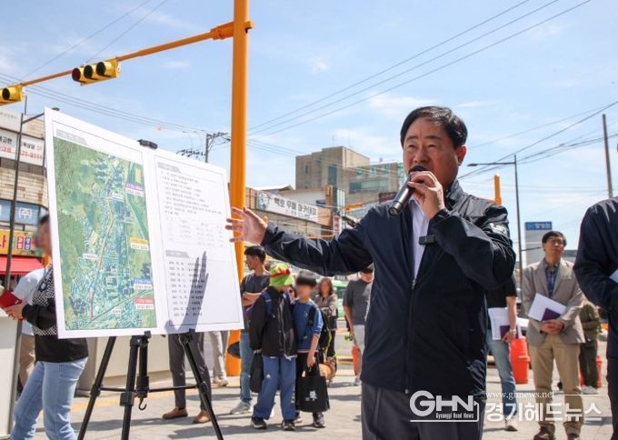 주광덕 남양주시장, 주민들과 퇴계원 도로 확장공사 현장 점검 나서