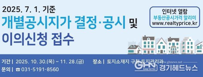 수원시 영통구, 2025. 7. 1. 기준 개별공시지가