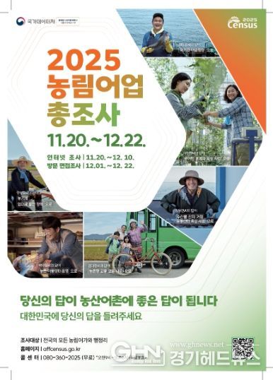 남양주시, 2025 농림어업총조사 실시…15,364가구 대상