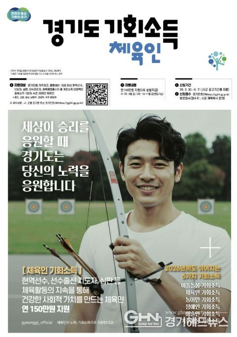 광주시, ‘체육인 기회 소득’ 5주간 신청 접수